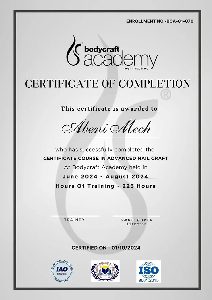 Certificate of completion